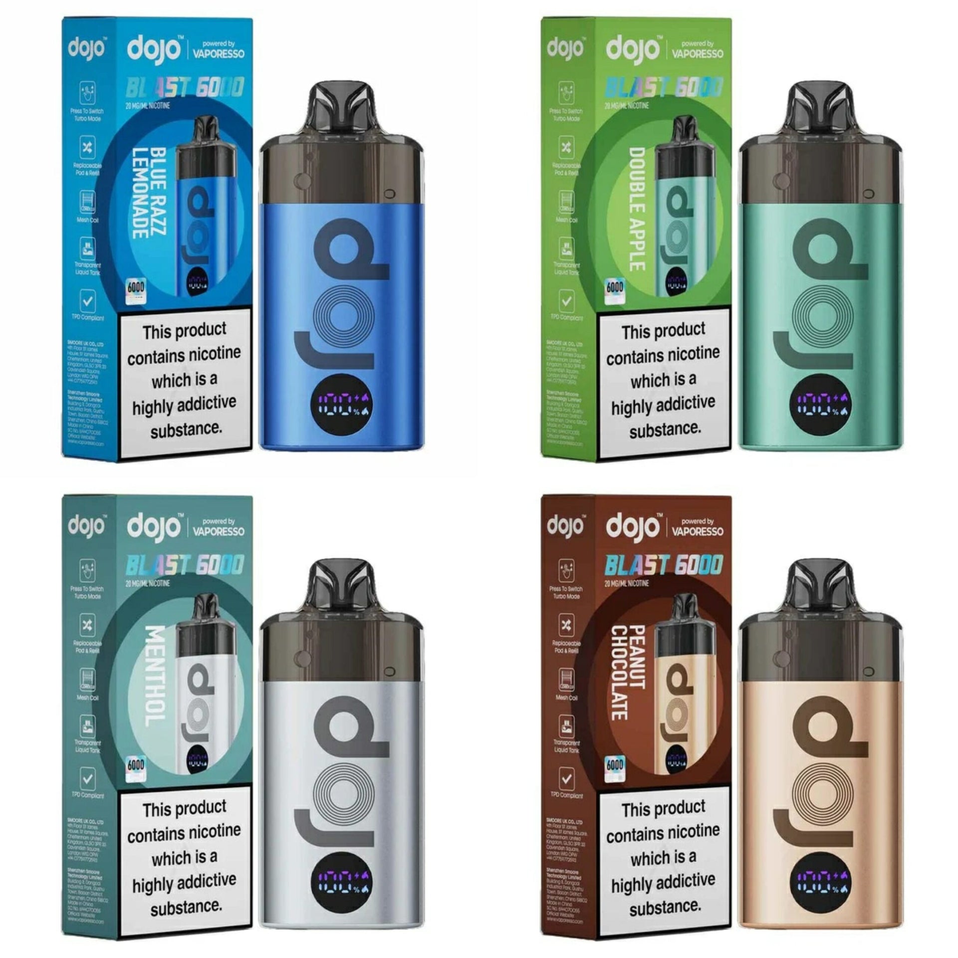 VAPORESSO DOJO BLAST 6000 PREFILLED POD KIT 20MG